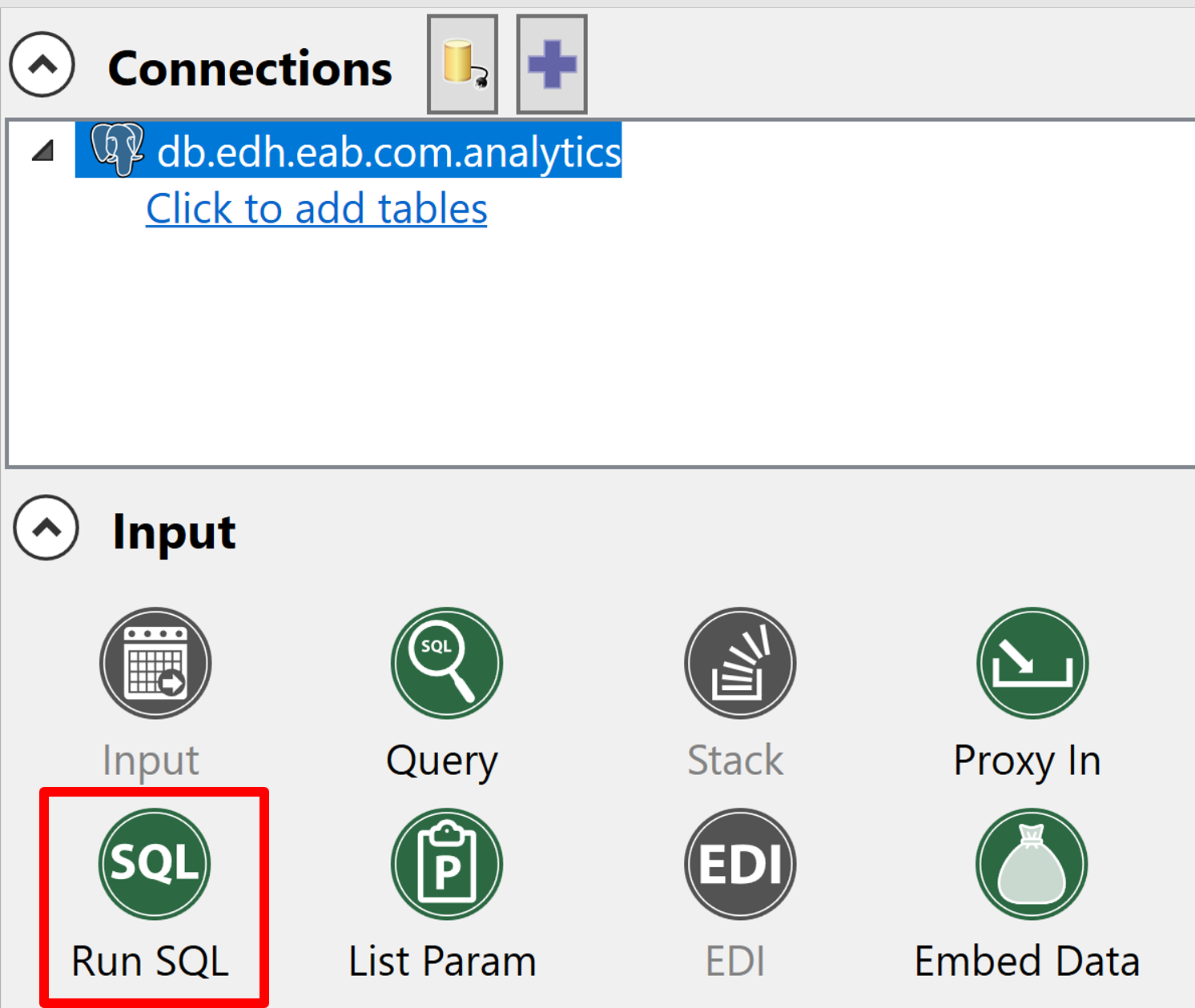 Run SQL Node EAB Rapid Insight