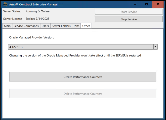 Other tab on the enterprise manager tool