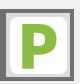Green P indicating the parameter button