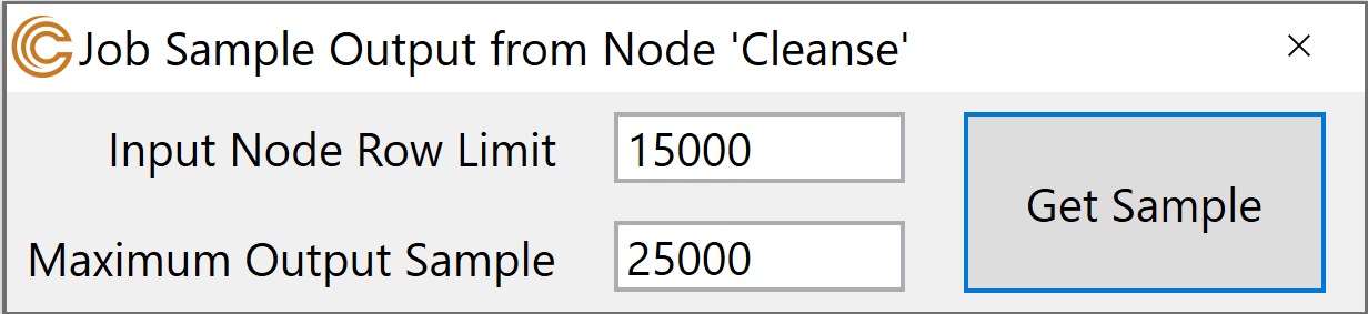 Preview data configuration window