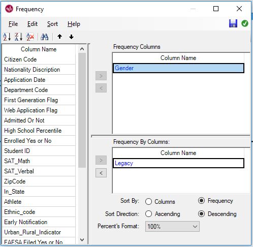 Configuring a Frequency node
