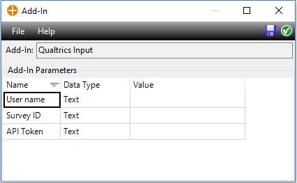 Configuring a qualtrics add-in node