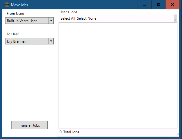 Moving jobs through the enterprise manager tool