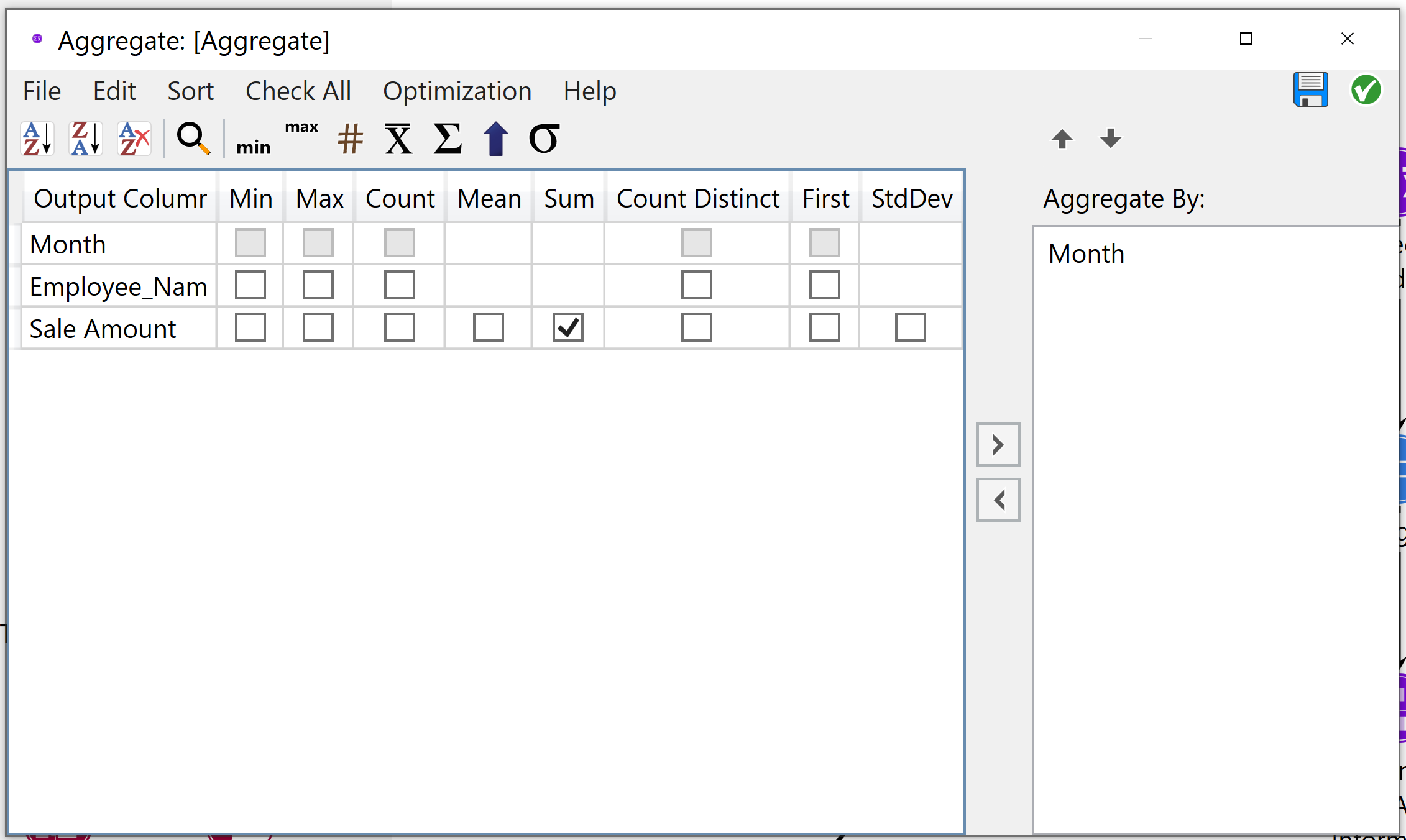 Configuring an aggregate node option 1