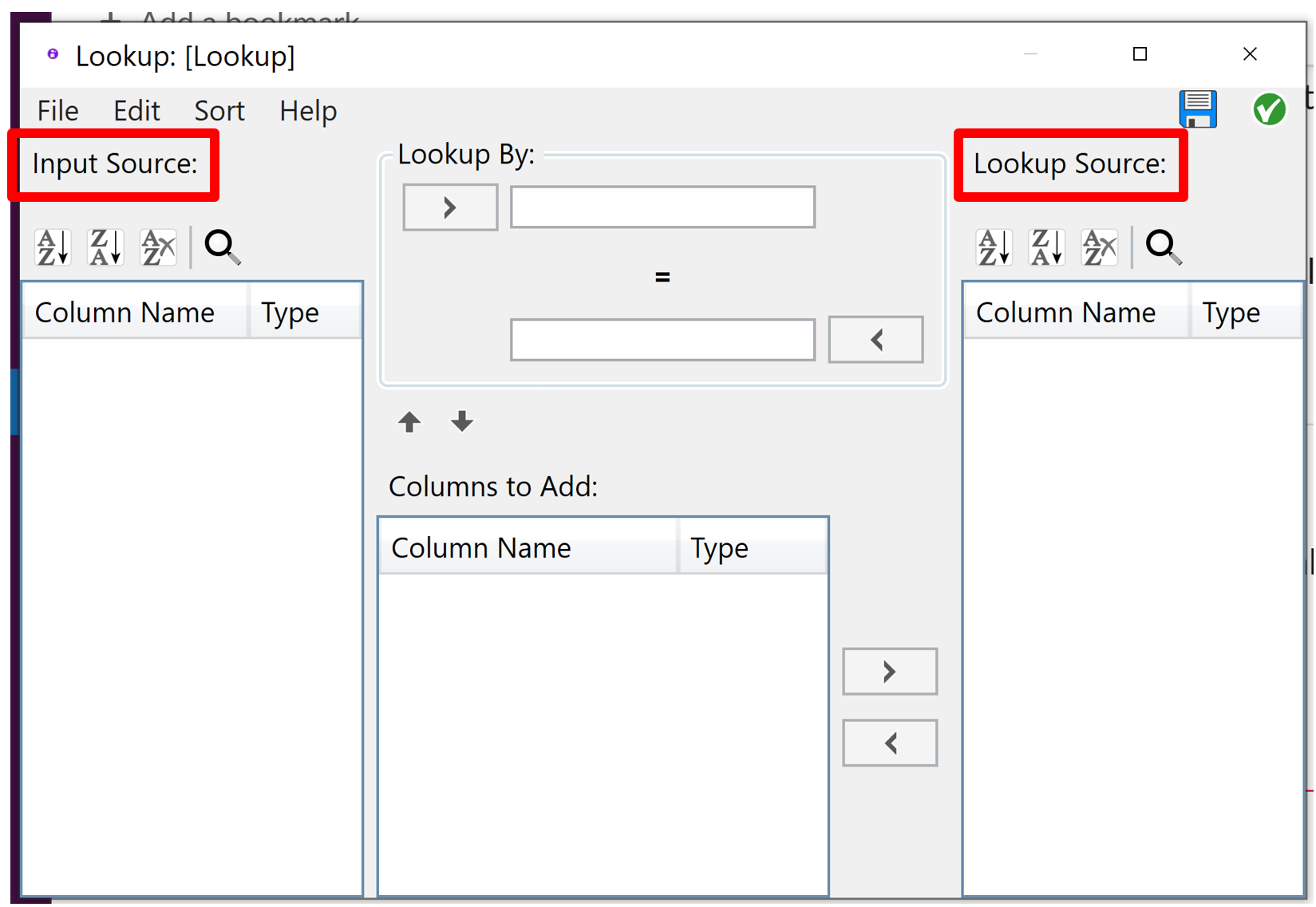 Input and Lookup Source in the lookup node