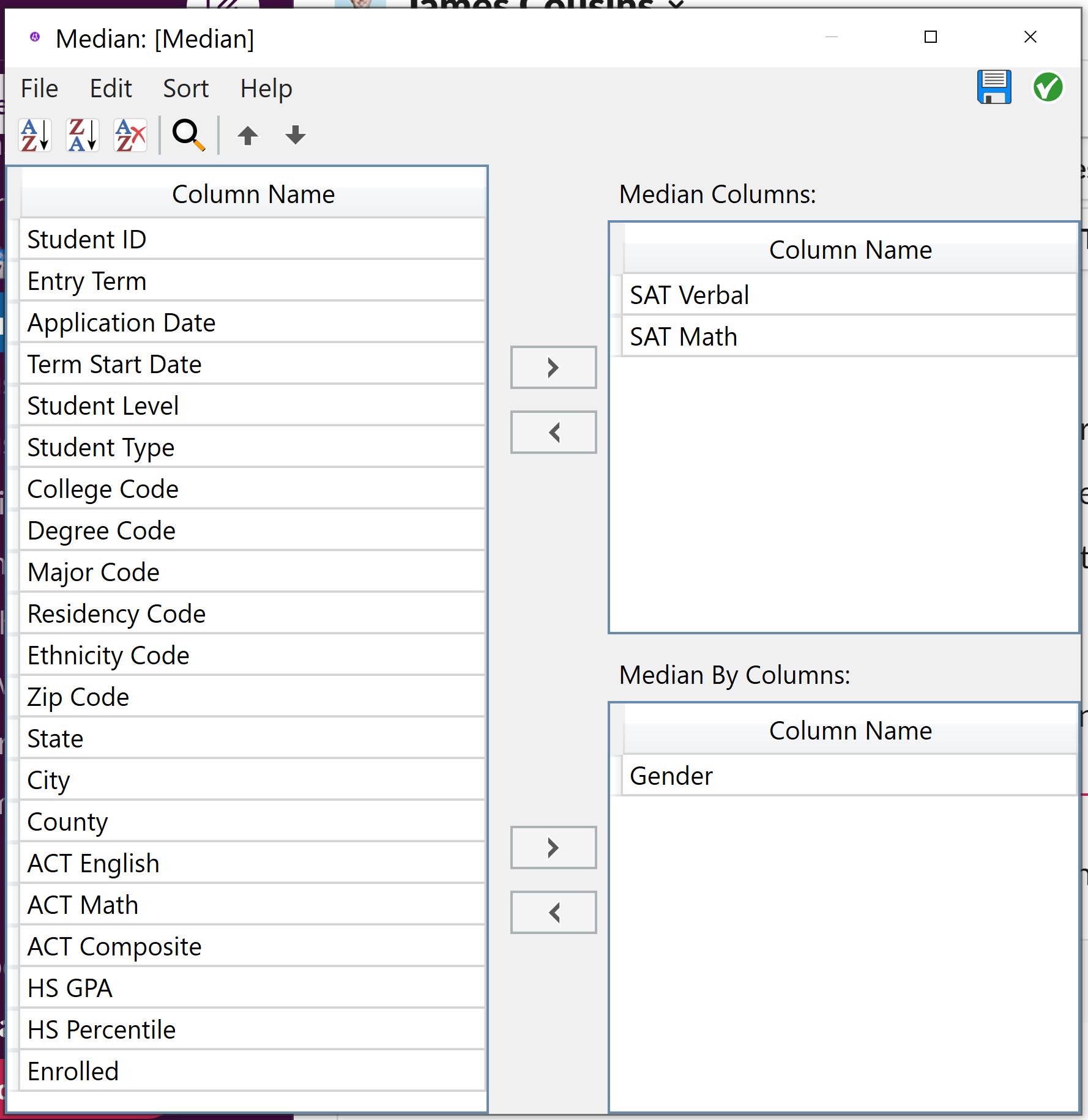 Configuring a median node