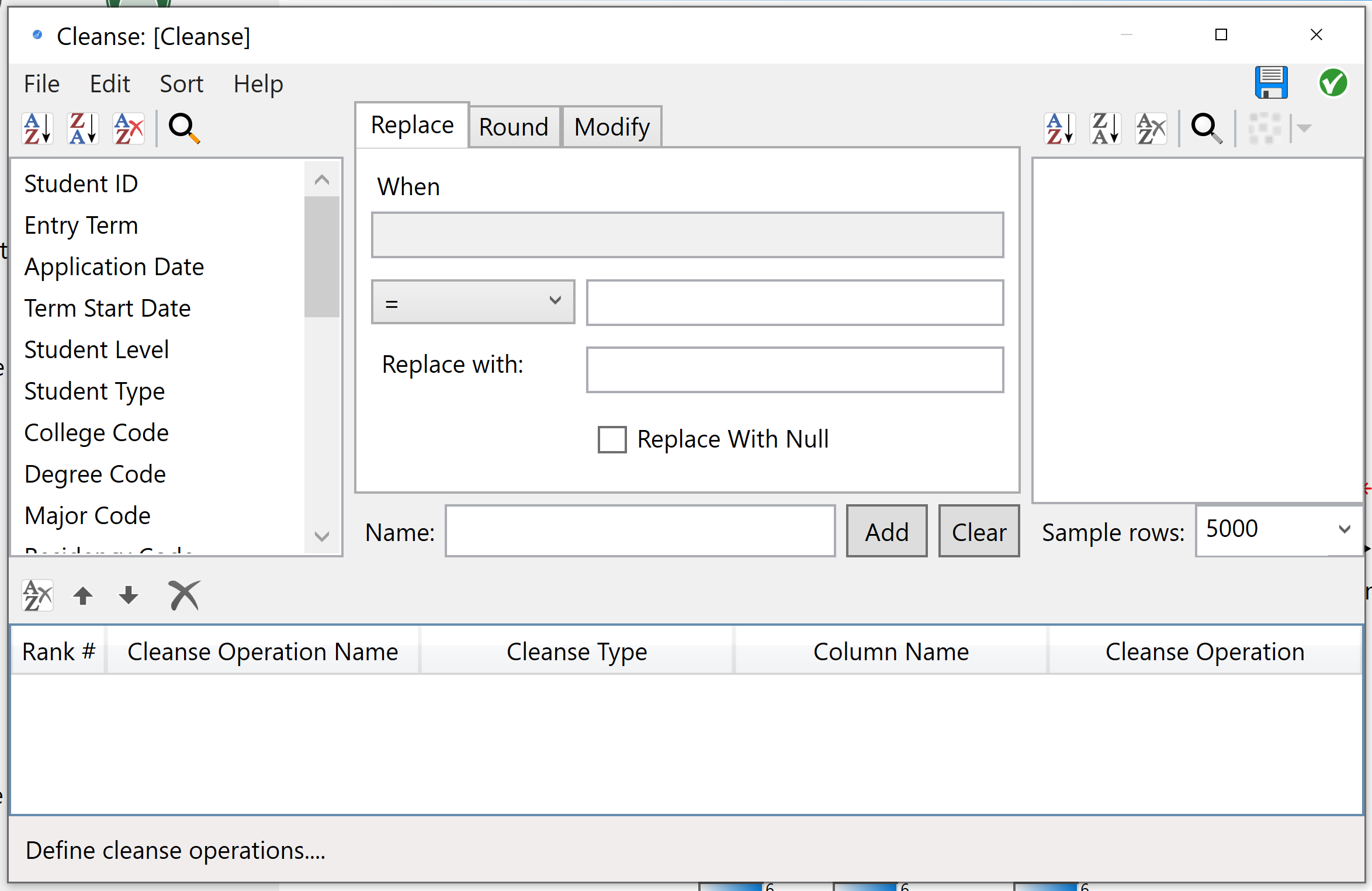 Replace Tab in a cleanse node