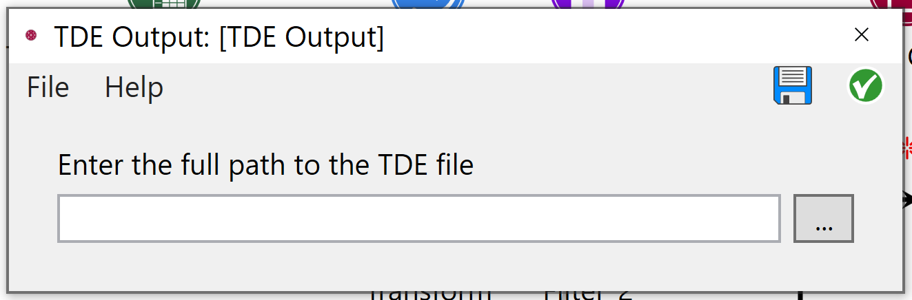 TDE Output configuration window