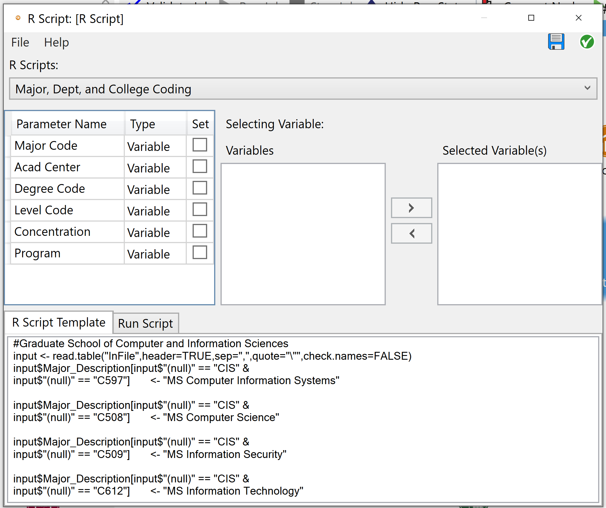 R Script Node Eab Rapid Insight