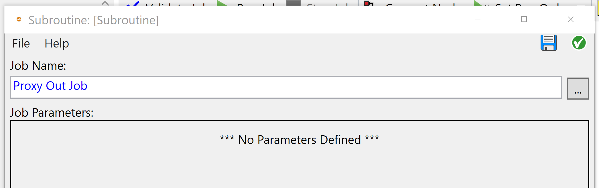 Configuring a subroutine with no parameters