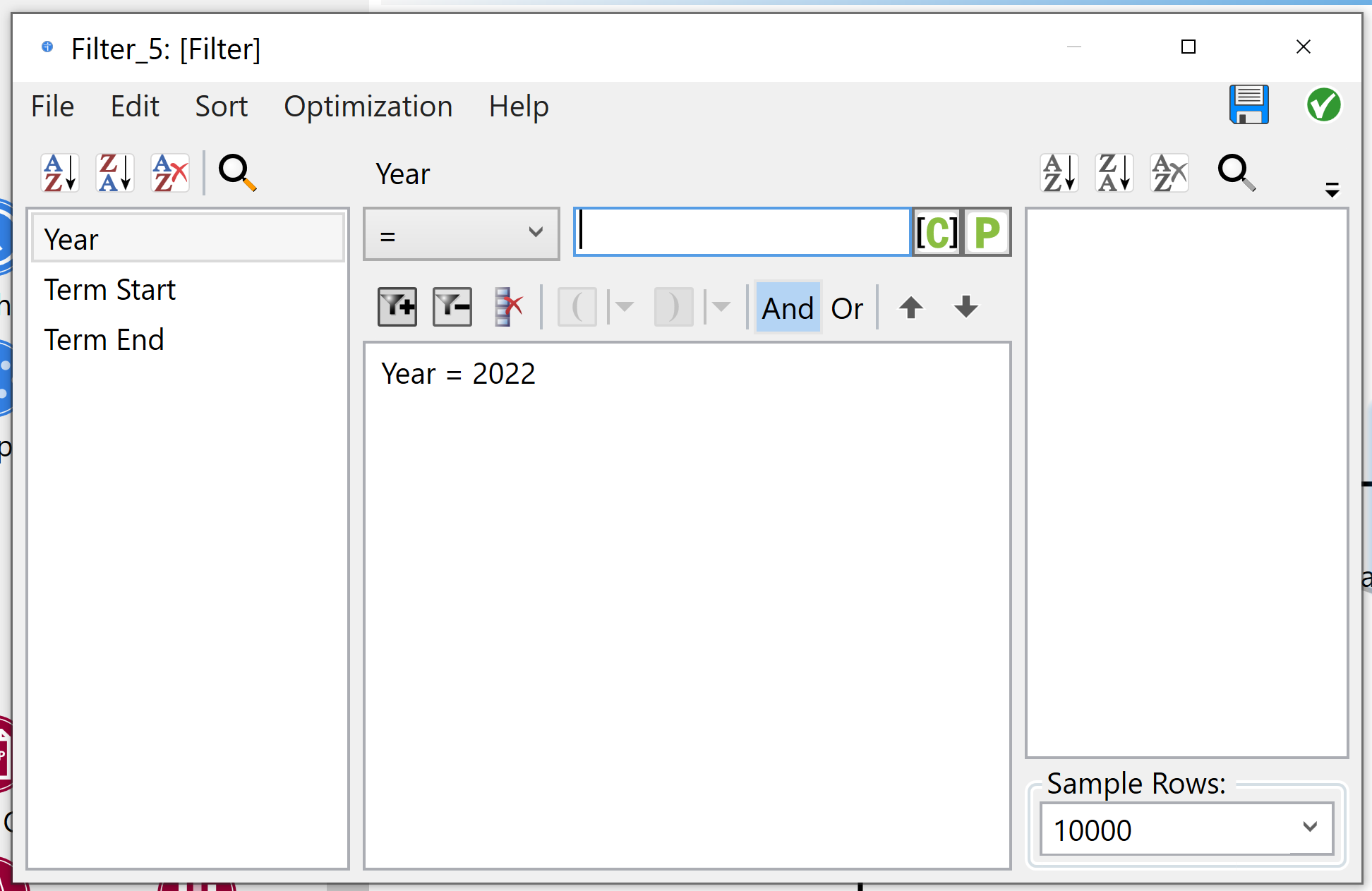 Filtering a dataset to be used by the Set Parameter node
