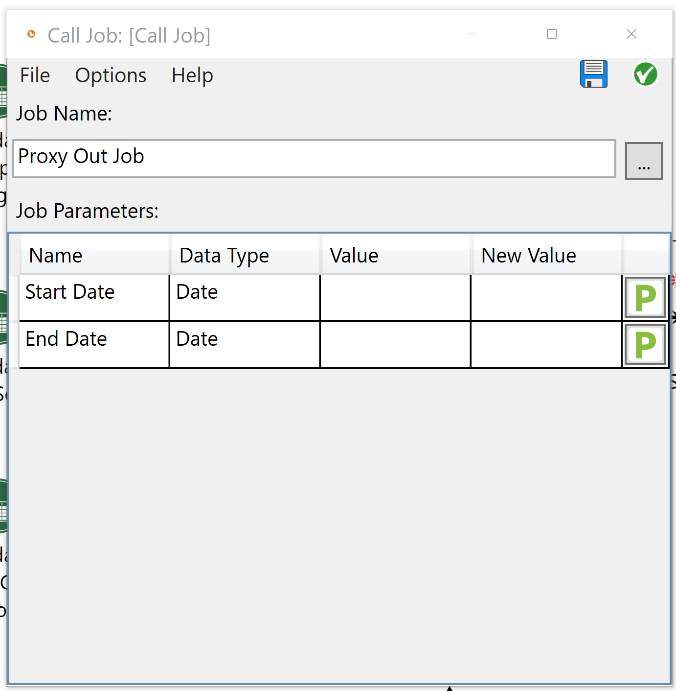 Configuring a Call Job node