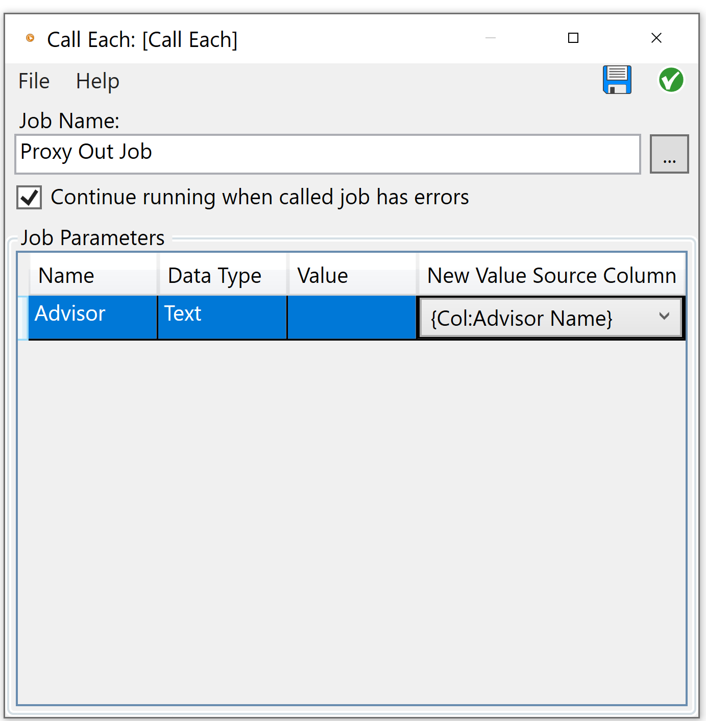 Configuring a Call Each node