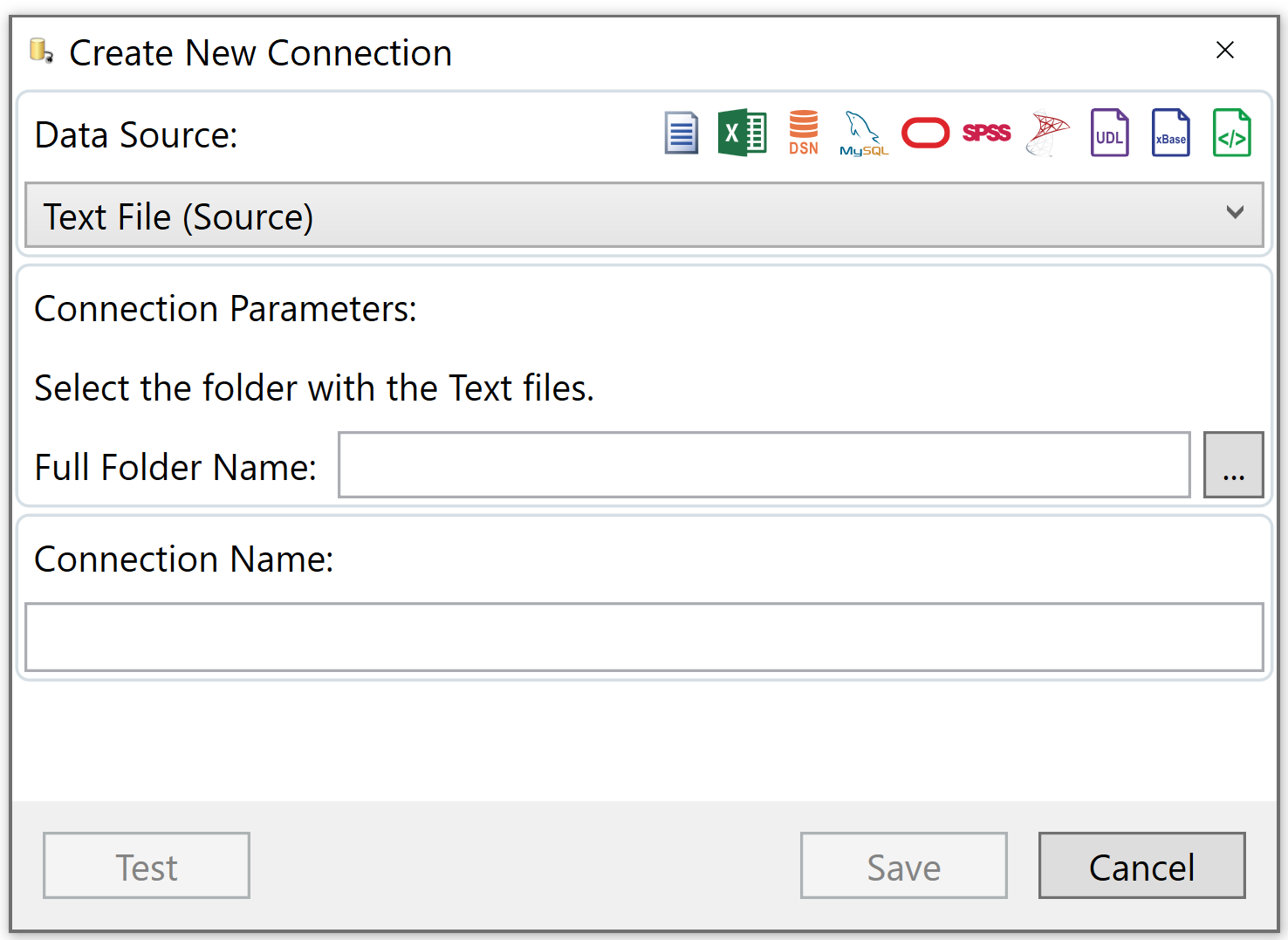Creating a new connection window