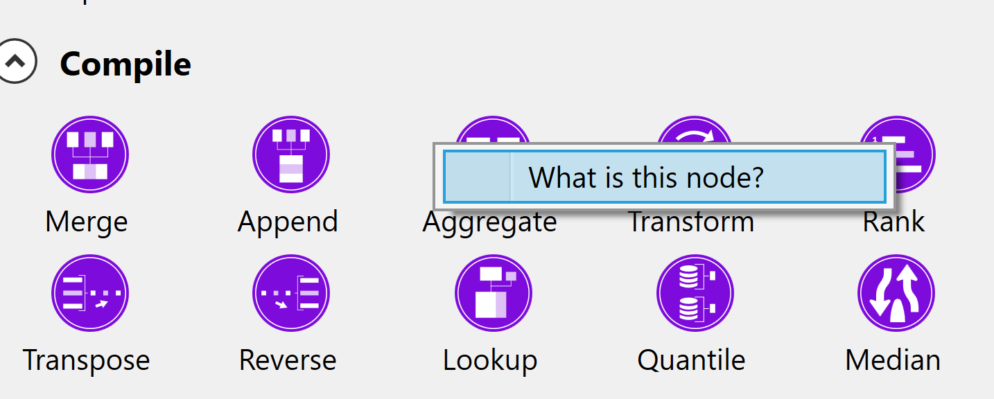 Right click on a node to be linked to the help article
