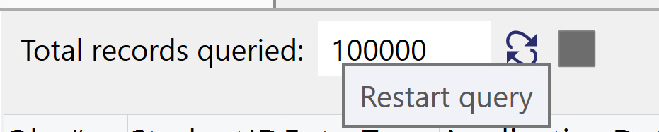 Total records queried option in the view data tab